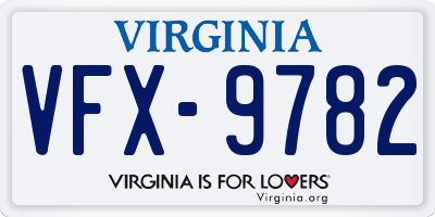 VA license plate VFX9782