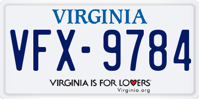 VA license plate VFX9784