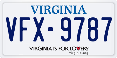VA license plate VFX9787