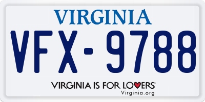 VA license plate VFX9788