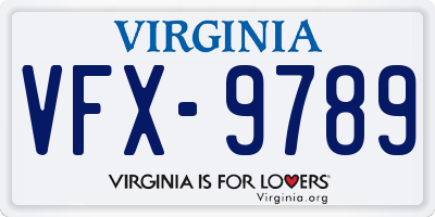 VA license plate VFX9789