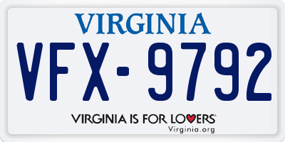 VA license plate VFX9792