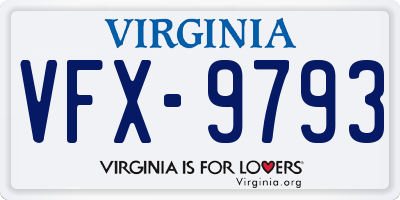VA license plate VFX9793