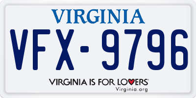 VA license plate VFX9796