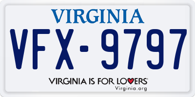 VA license plate VFX9797