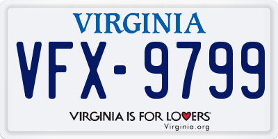 VA license plate VFX9799