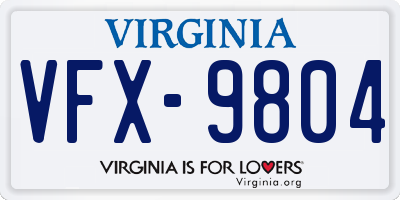 VA license plate VFX9804