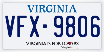 VA license plate VFX9806