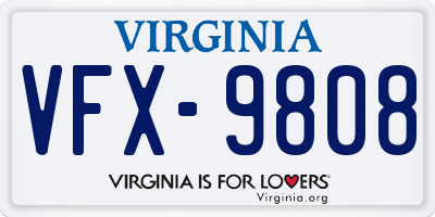 VA license plate VFX9808