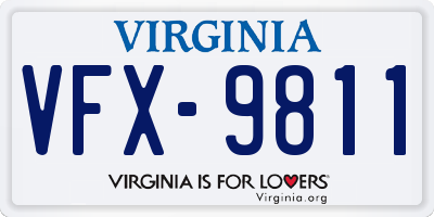 VA license plate VFX9811