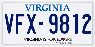 VA license plate VFX9812