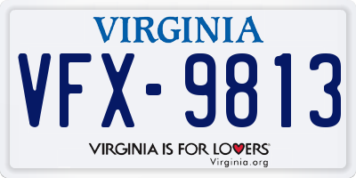 VA license plate VFX9813