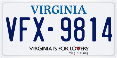 VA license plate VFX9814