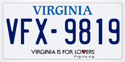 VA license plate VFX9819