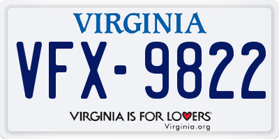 VA license plate VFX9822