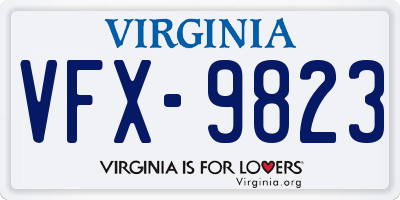 VA license plate VFX9823