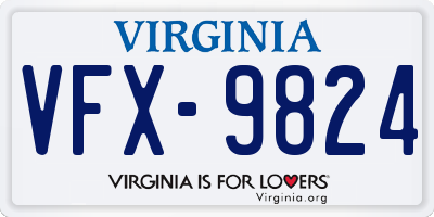 VA license plate VFX9824
