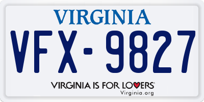 VA license plate VFX9827