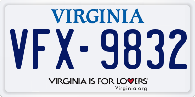 VA license plate VFX9832