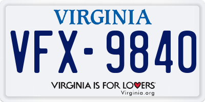 VA license plate VFX9840