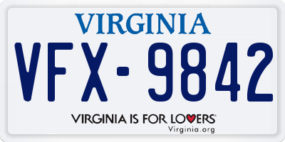 VA license plate VFX9842