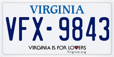 VA license plate VFX9843