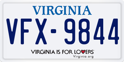 VA license plate VFX9844