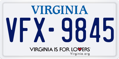 VA license plate VFX9845