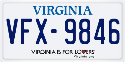 VA license plate VFX9846