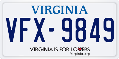 VA license plate VFX9849
