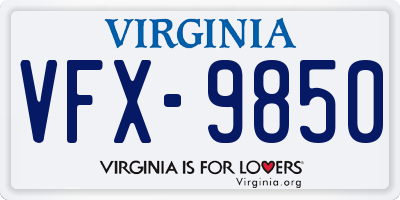 VA license plate VFX9850