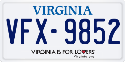 VA license plate VFX9852