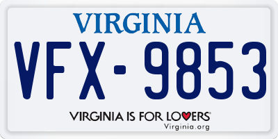 VA license plate VFX9853