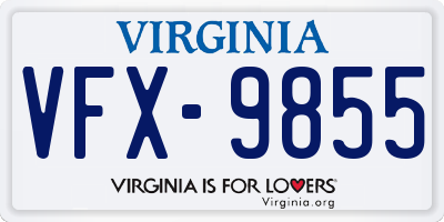 VA license plate VFX9855