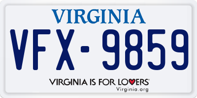 VA license plate VFX9859