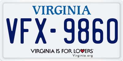 VA license plate VFX9860