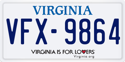 VA license plate VFX9864