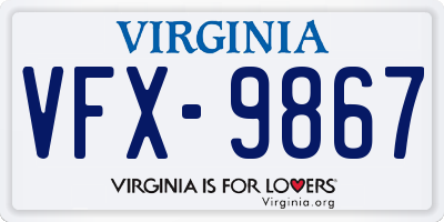 VA license plate VFX9867