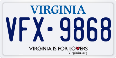 VA license plate VFX9868