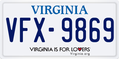 VA license plate VFX9869