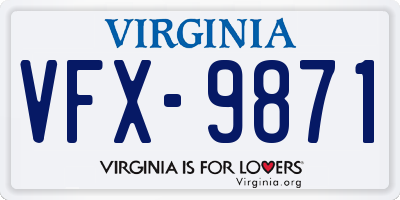 VA license plate VFX9871