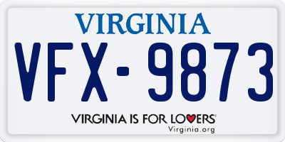 VA license plate VFX9873