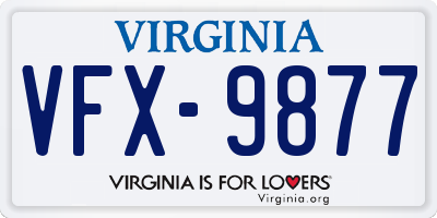 VA license plate VFX9877