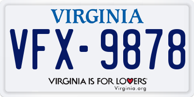 VA license plate VFX9878