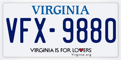 VA license plate VFX9880