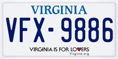 VA license plate VFX9886