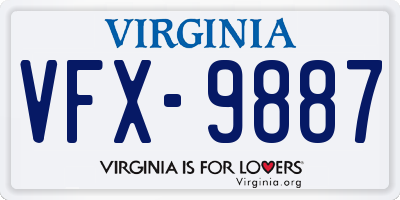 VA license plate VFX9887