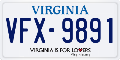 VA license plate VFX9891