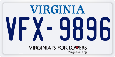 VA license plate VFX9896