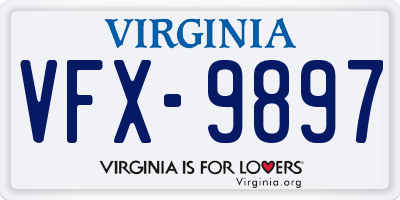 VA license plate VFX9897